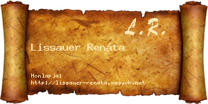 Lissauer Renáta névjegykártya